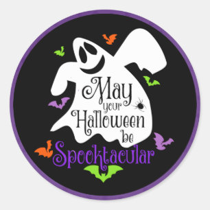 Sticker Rond Halloween - Happy Ghost Spooktacular