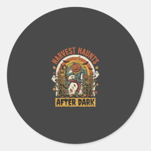 Sticker Rond Halloween Harvest Après la tombée de la nuit