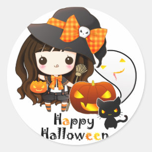 Sticker Rond Halloween heureux