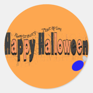 Sticker Rond Halloween heureux droite avec AMBU