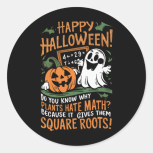 Sticker Rond Halloween heureux - Math Professeur scientifique F