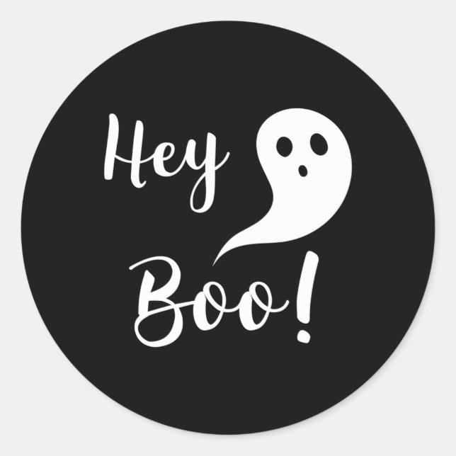 Sticker Rond Halloween Hey Boo (Devant)
