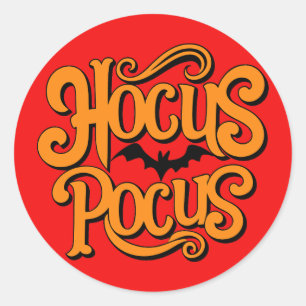 Sticker Rond Halloween Hocus Pocus