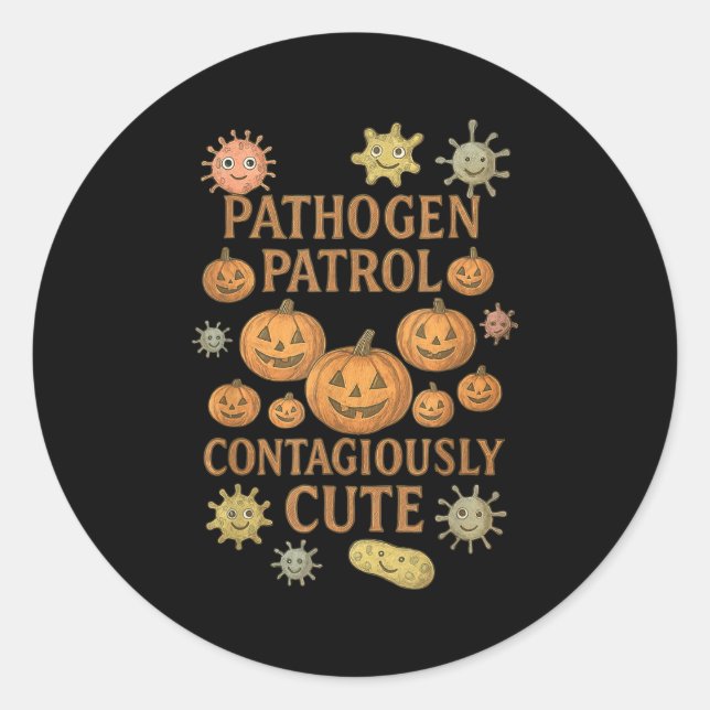 Sticker Rond Halloween Infection Preventionist Ip Nurse Pumpkin (Devant)