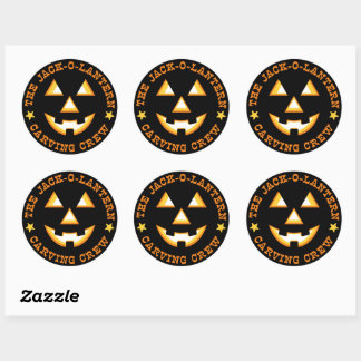 Sticker Rond Halloween Jack-O-Lantern Carving Crew