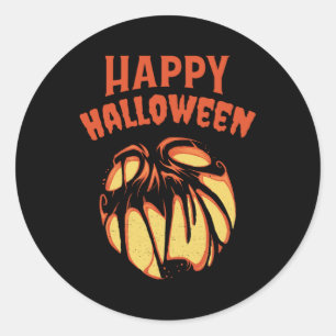 Sticker Rond Halloween Jack oLantern citrouille