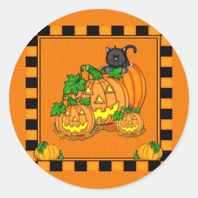 Sticker Rond Halloween Jack O'Lanterns (Devant)