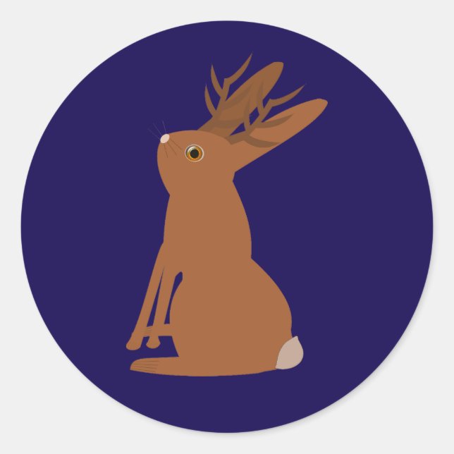 Sticker Rond Halloween Jackalope Trou ou traitement (Devant)