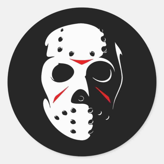 Sticker Rond Halloween Jason Hockey Mask Vendredi 13 (Devant)