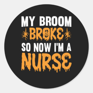 Sticker Rond Halloween Je Suis Une Infirmière Anniversaire