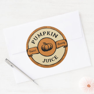 Sticker Rond halloween jus citrouille lable