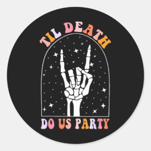 Sticker Rond Halloween Jusqu'à Ce Que la Mort Nous Sépare Retro