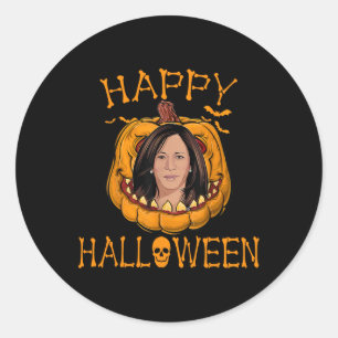 Sticker Rond Halloween Kamala Harris Funny Noël 2023 Pumpk