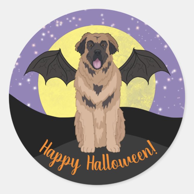 Sticker Rond Halloween Leonberger (Devant)