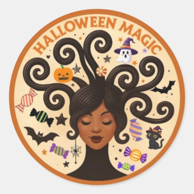Sticker Rond Halloween magique (Devant)
