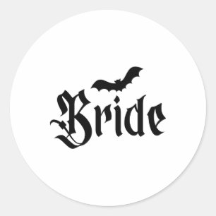 Sticker Rond Halloween Mariage Éffrayant mariée mariée Couple M