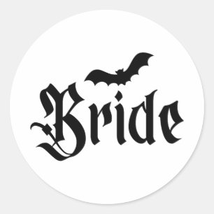 Sticker Rond Halloween Mariage Éffrayant mariée mariée Couple M