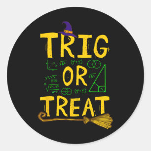 Sticker Rond Halloween Math Enseignant Trier Ou Traiter Ecole É