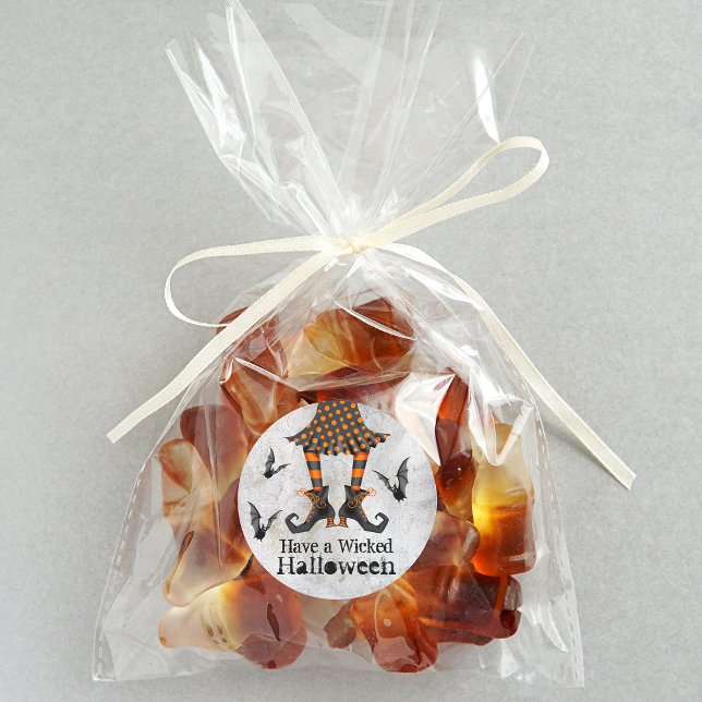 Sticker Rond Halloween méprisable des jambes et des chauves-sou (Cute party favor stickers for your Wicked Halloween Party!)