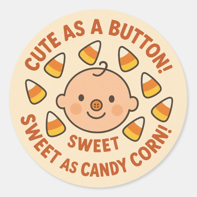 Sticker Rond Halloween mignonne Comme Un Bouton, Doux Comme Du  (Devant)