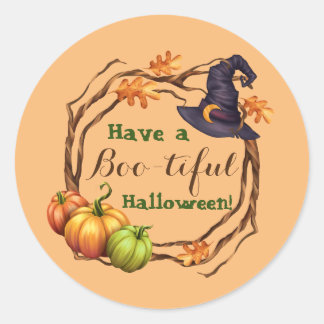 Sticker Rond Halloween modifiable Automne Treat Favoriser Stick