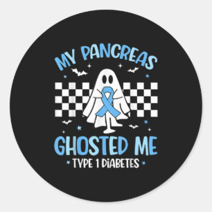 Sticker Rond Halloween Mon Pancréas M'a Ghosté Drôle De Diabète