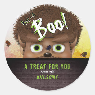 Sticker Rond Halloween Monster Loup-Occidental Peek A Boo
