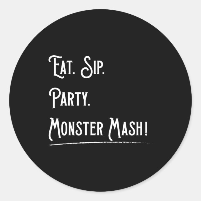 Sticker Rond Halloween Monster Mash (Devant)