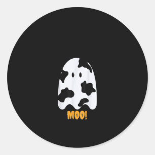 Sticker Rond Halloween moo cute amusante sur la vache folle