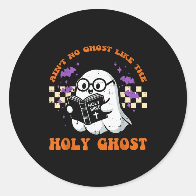 Sticker Rond Halloween n'a pas de fantôme comme le Saint-Esprit (Devant)
