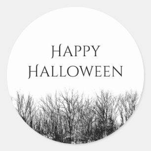Sticker Rond Halloween noir blanc gothique