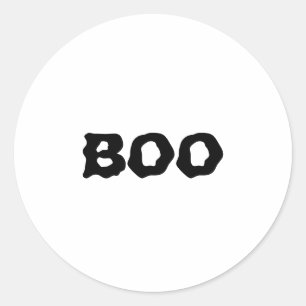 Sticker Rond Halloween noir et blanc éffrayant