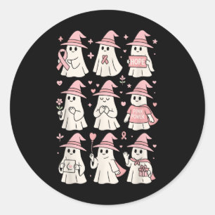 Sticker Rond Halloween Octobre Conscience du cancer du sein Cou
