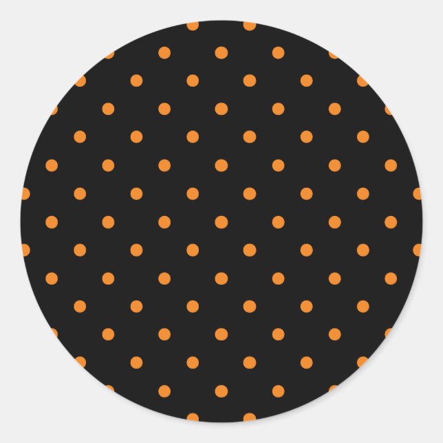 Sticker Rond Halloween orange noir pois mignonnes faveurs (Devant)