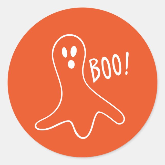 Sticker Rond Halloween Orange Scandale Ghost 4Jimmy (Devant)