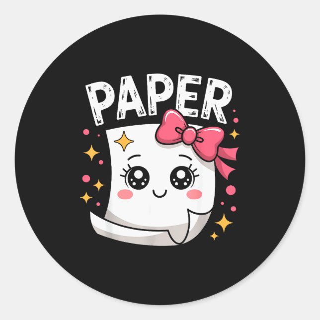 Sticker Rond Halloween Papier Ciseaux Rock Matching Mignon Papi (Devant)