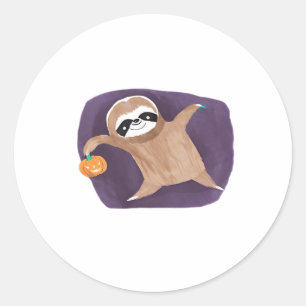 Sticker Rond Halloween paresse, citrouille, chauve-souris, arai