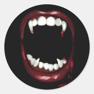 Sticker Rond halloween parti gothique Fangs Vampire