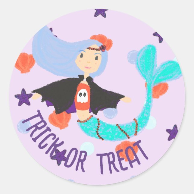 Sticker Rond Halloween Pastel Mermaid Vampire (Devant)
