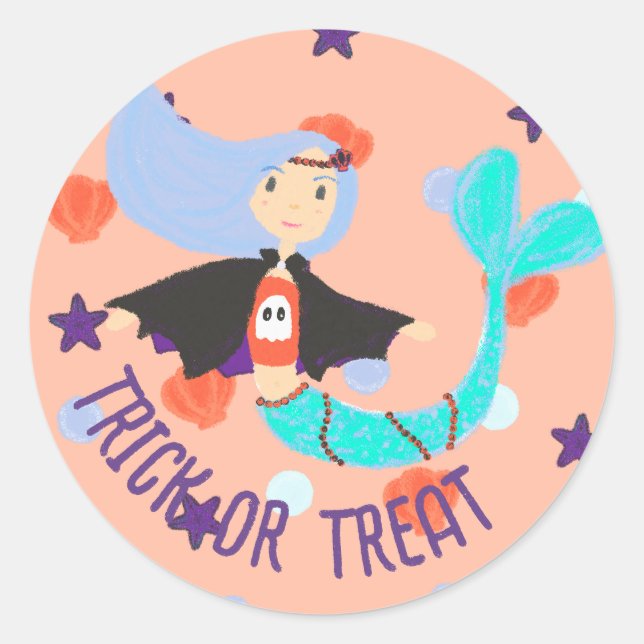 Sticker Rond Halloween Pastel Mermaid Vampire (Devant)