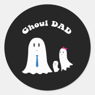 Sticker Rond Halloween Père Ghoul Papa Halloween Costume drôle
