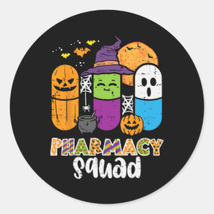 Sticker Rond Halloween Pharmacy Squad PIlls Costume Pharmaciste