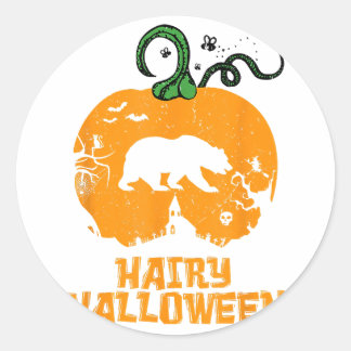 Sticker Rond Halloween poilue Funny Ours Gay