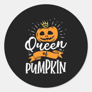 Sticker Rond Halloween Reine Du Citrouille