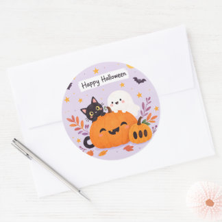 Sticker Rond Halloween rose