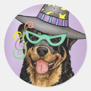 Sticker Rond Halloween Rottweiler