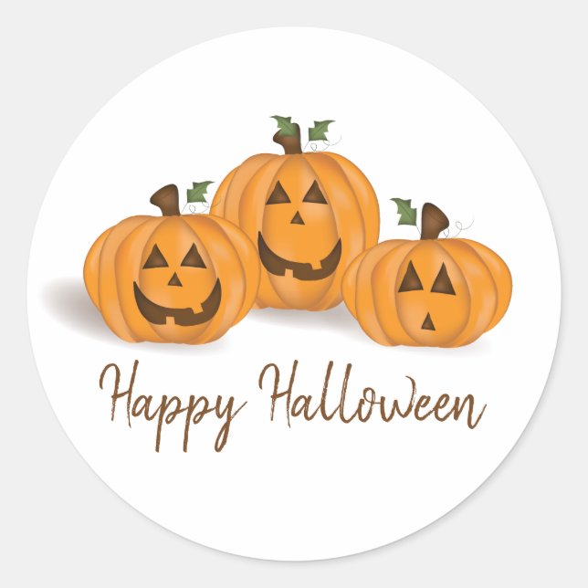 Sticker Rond Halloween Scary Funny mignon Citrouille Whimsical (Devant)