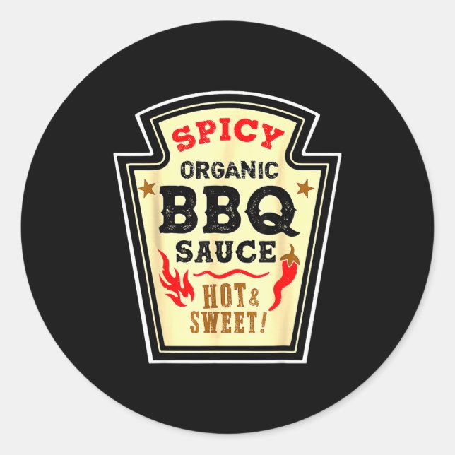 Sticker Rond Halloween Scy Bbq Sauce Funny Food Costume Men Wom (Devant)
