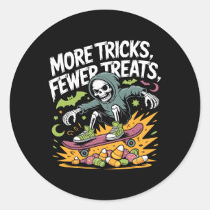 Sticker Rond Halloween Skeleton Skicks Skull Skateboard