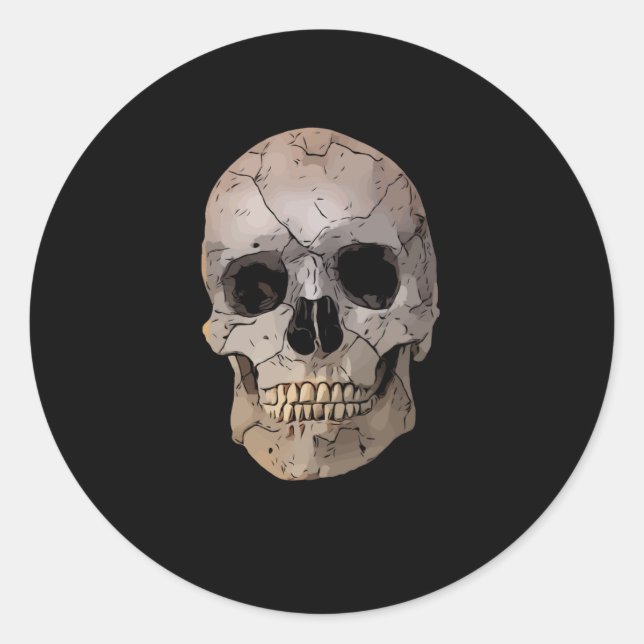 Sticker rond Halloween Skull Classic (Devant)